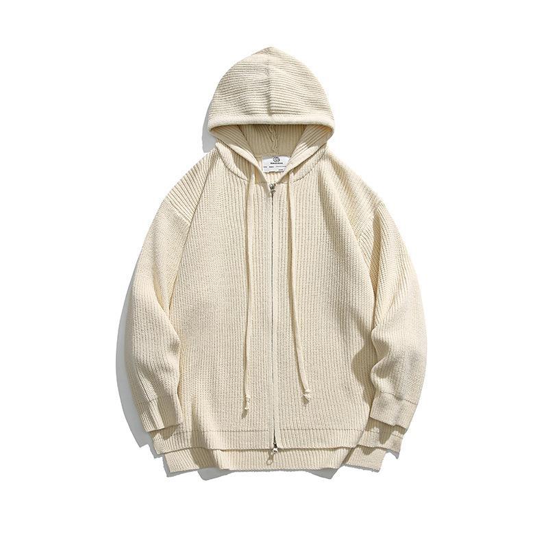 Japanese-style Retro Casual Waffle Hooded Cardigan