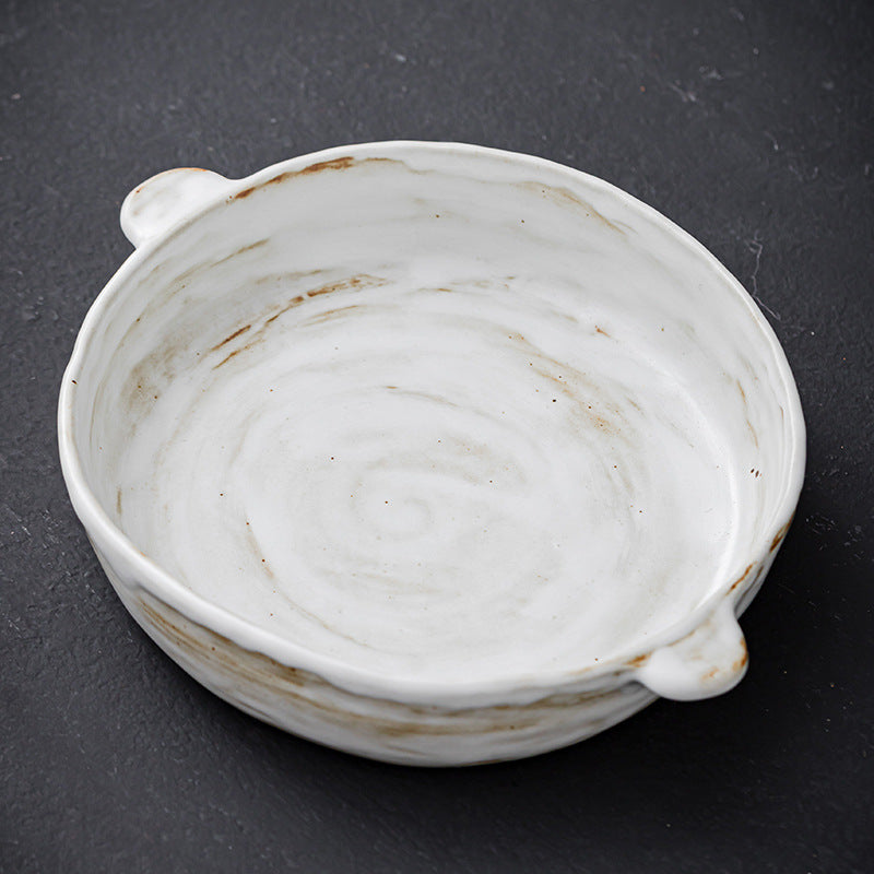 Japanese Style Rough Pottery Shaped Antique Dishes