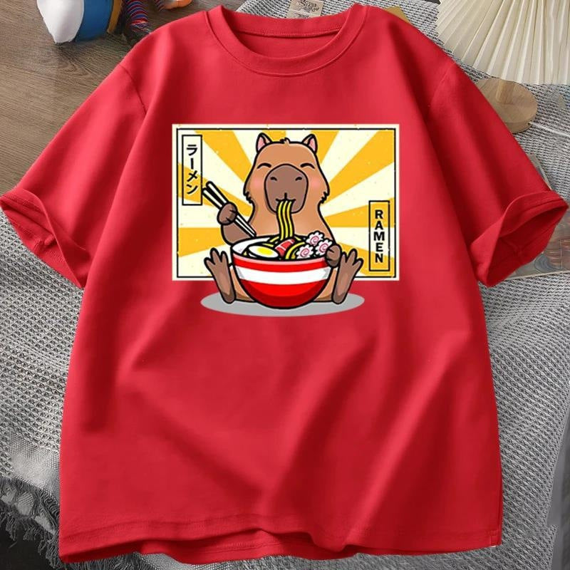 Capybara Cotton Tee - Oversized Graphic Shirt