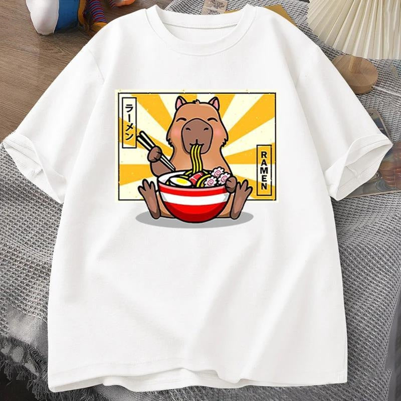 Capybara Cotton Tee - Oversized Graphic Shirt
