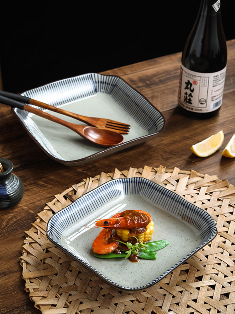 Japanese-style Square Ceramic Creative Dinner Plate