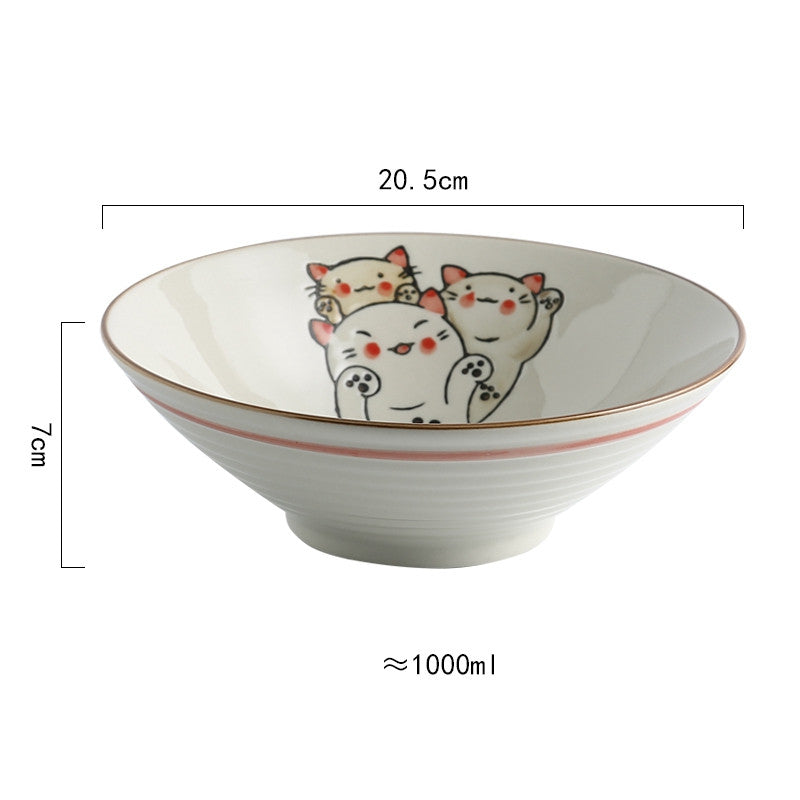 Home Creative Large Japanese Style Ramen Hat Bowl