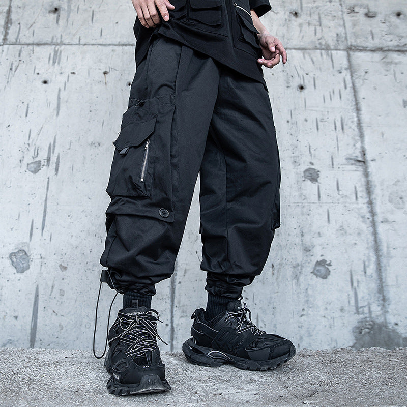 Black Samurai Tie-Pants - Japanese Hip-Hop Style