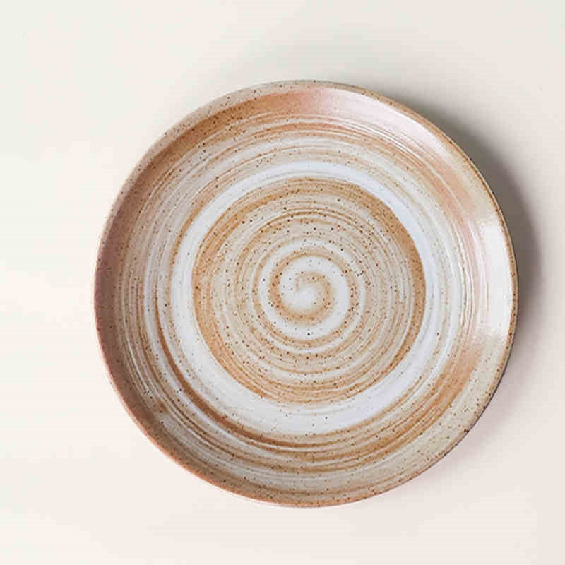 Japanese Style Coarse Pottery Plate Household Plate Steak