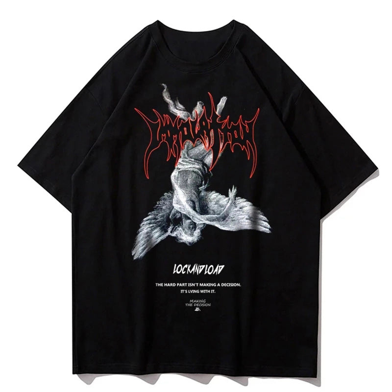 Fallen Angels Art Tee - Oversized Cool Design