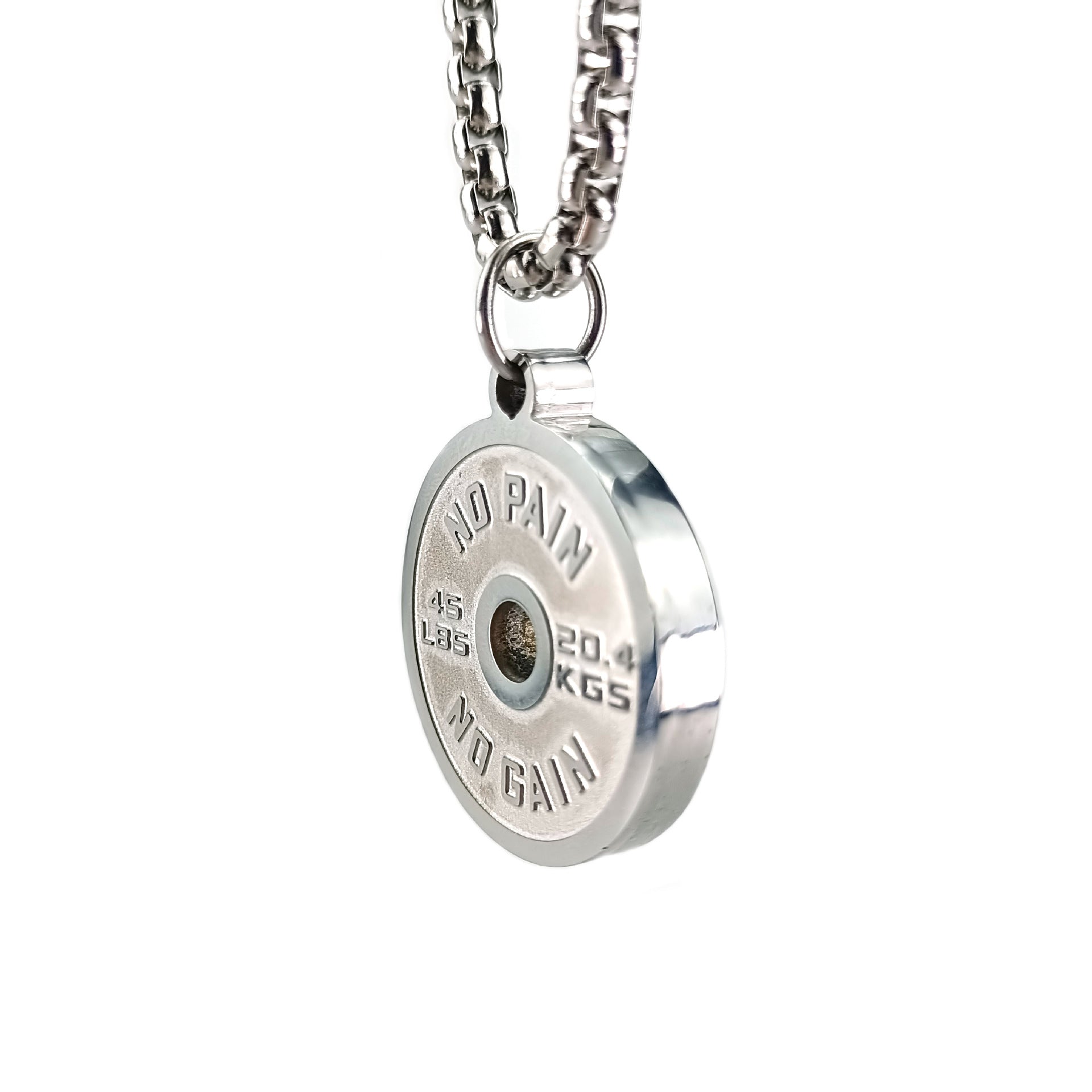 Stainless Steel Barbell Disc Necklace