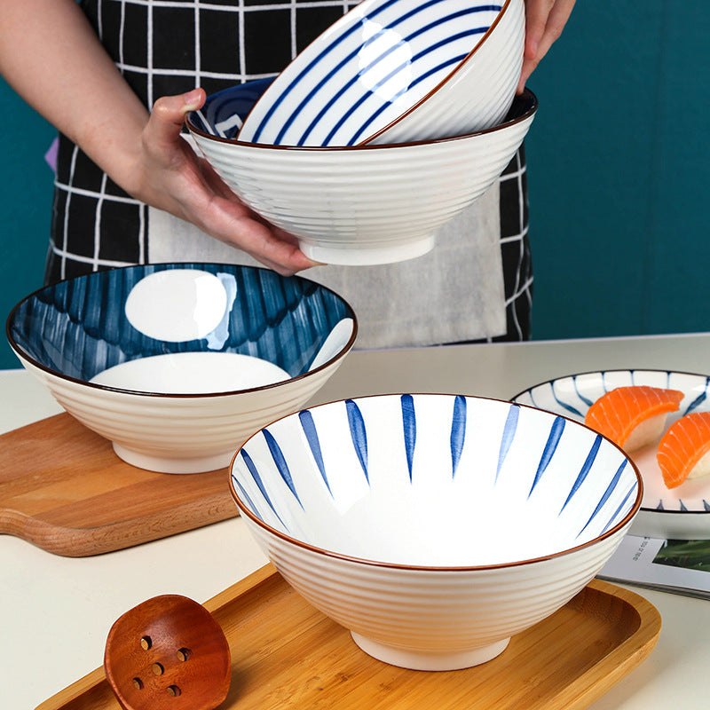 Japanese Style Large Soup Bowl Household Ceramic Tableware