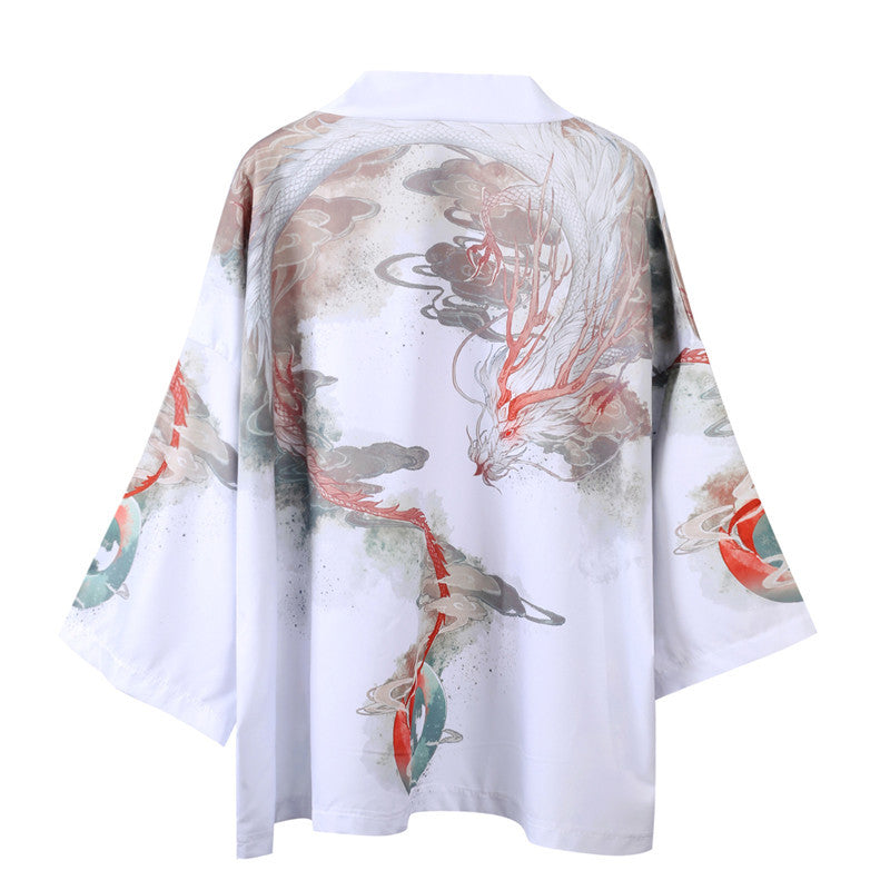 Chinese Style Three-quarter Sleeve Cardigan Japanese Kimono