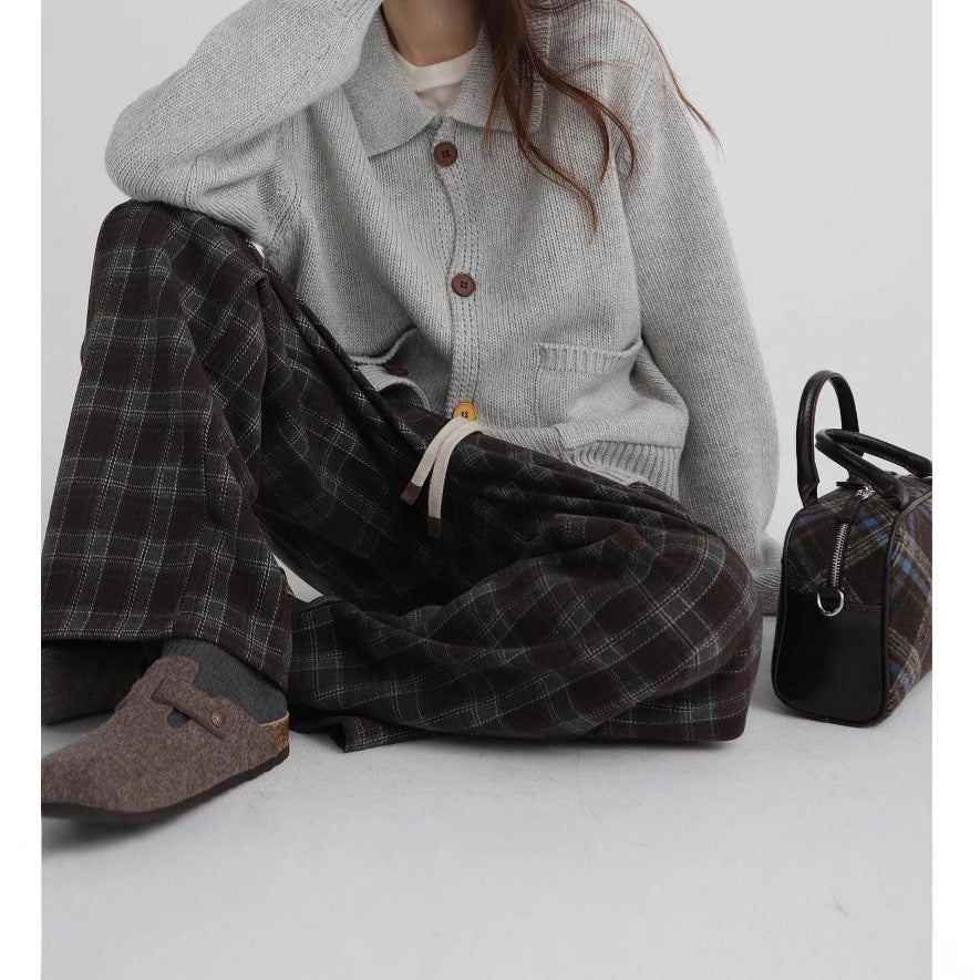 Japanese-style Retro Small Lapel Sweater Coat