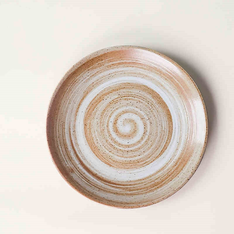 Japanese Style Coarse Pottery Plate Household Plate Steak