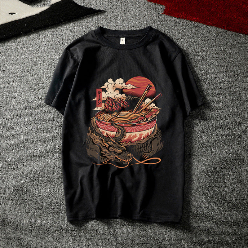 Japanese style cotton short sleeve men's T-shirt