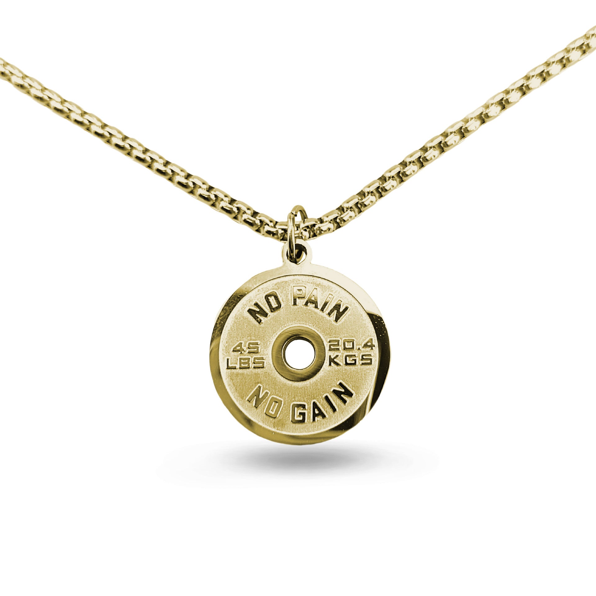 Stainless Steel Barbell Disc Necklace