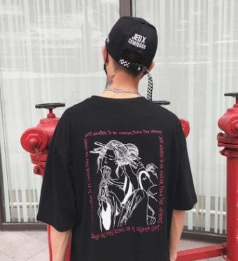Japanese Geisha Tee - Loose Fit Graphic Print