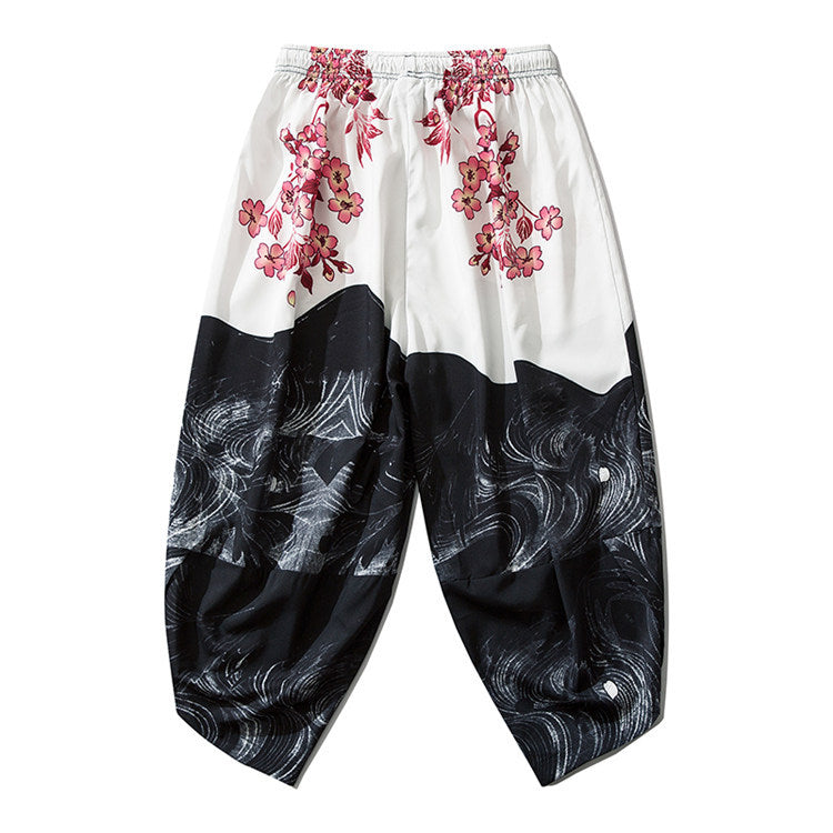 Japanese Sakura Samurai Pants - Harajuku Streetwear