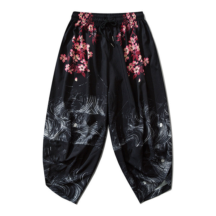 Japanese Sakura Samurai Pants - Harajuku Streetwear