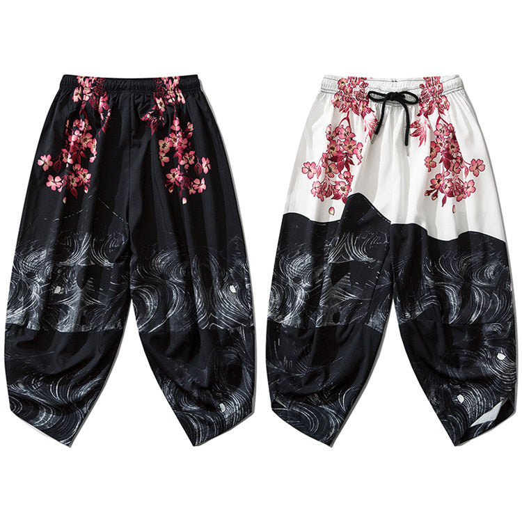 Japanese Sakura Samurai Pants - Harajuku Streetwear