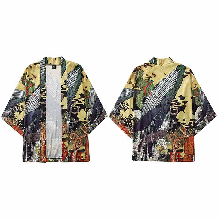 Japanese Ukiyo E Kimono Thin Shirt Couple Style
