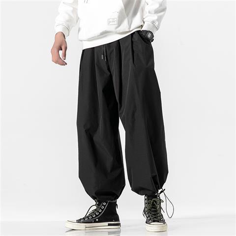 Japanese Wide-Leg Pants – Minimalist Drawstring Comfort