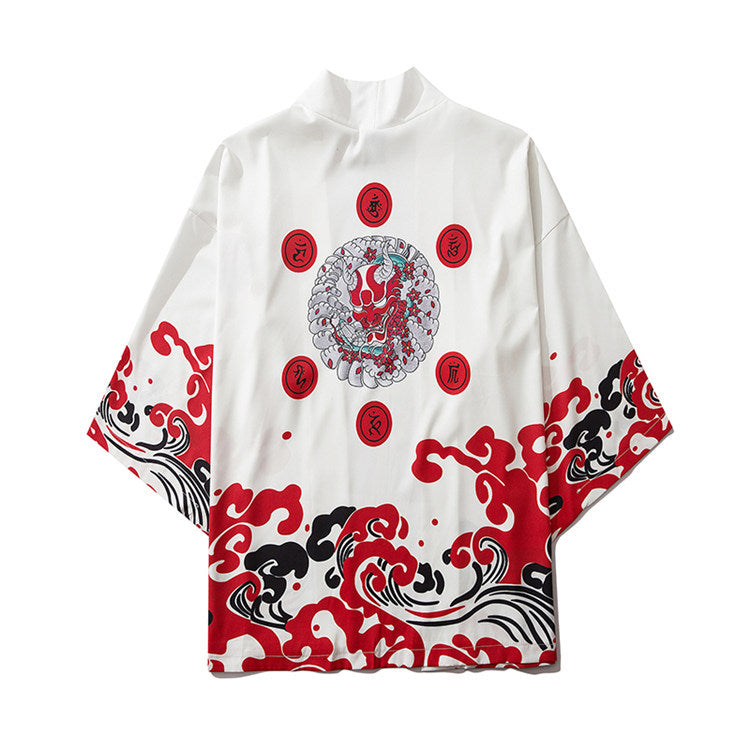 Japanese Ukiyo-e Demon Personality Warrior Harajuku Style Robe