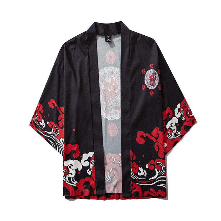 Japanese Ukiyo-e Demon Personality Warrior Harajuku Style Robe
