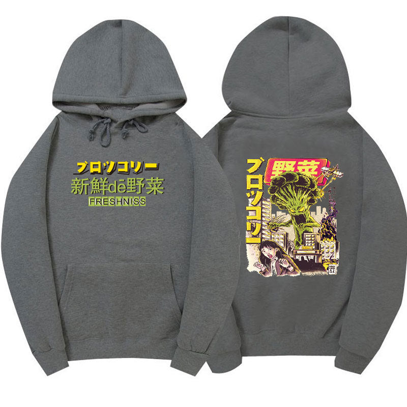 Cross-Border Hot Sale Japanese Trendy Brand Sweater Wild Vegetables Attack Japanese Style Hoodie Sweater