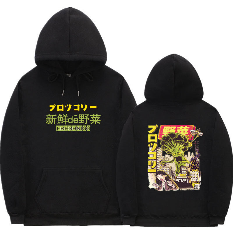 Cross-Border Hot Sale Japanese Trendy Brand Sweater Wild Vegetables Attack Japanese Style Hoodie Sweater