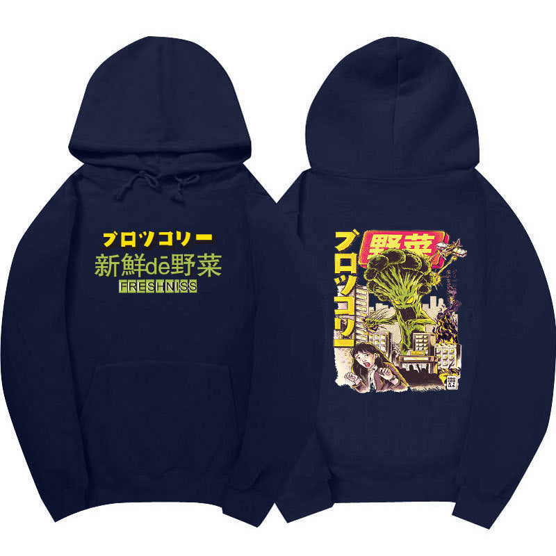 Cross-Border Hot Sale Japanese Trendy Brand Sweater Wild Vegetables Attack Japanese Style Hoodie Sweater