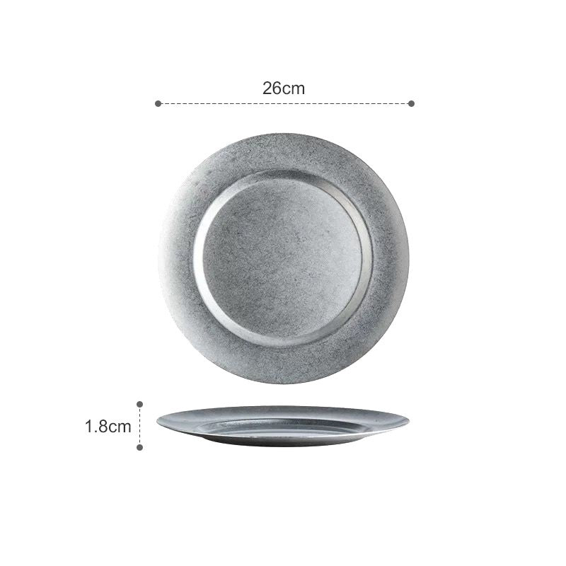 Retro Stainless Steel Old Plate Japanese Style Dish