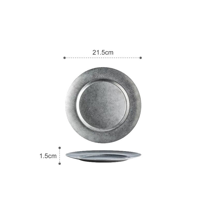 Retro Stainless Steel Old Plate Japanese Style Dish