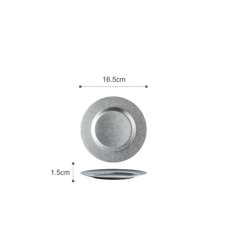 Retro Stainless Steel Old Plate Japanese Style Dish