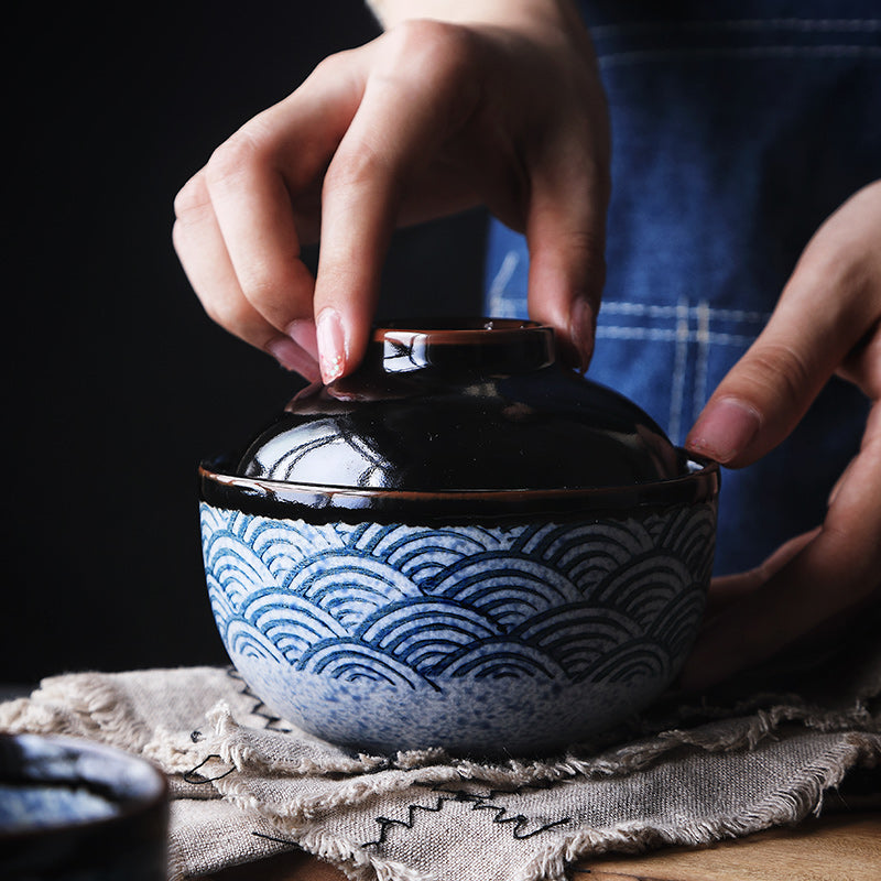 Japanese Style Ceramic Hand-Painted Stew Pot