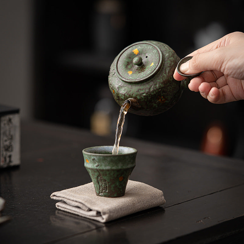 Retro Japanese Style Bronze Glaze Teapot