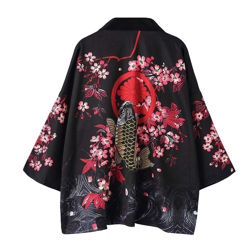 Chinese Style Three-quarter Sleeve Cardigan Japanese Kimono