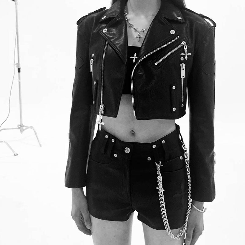 New Motorcycle Leather Jacket Suit Collar Commuter Short Long Sleeves