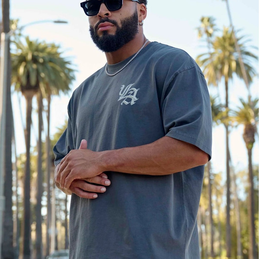 Sports Fitness Oversized Tee - Trendy Print