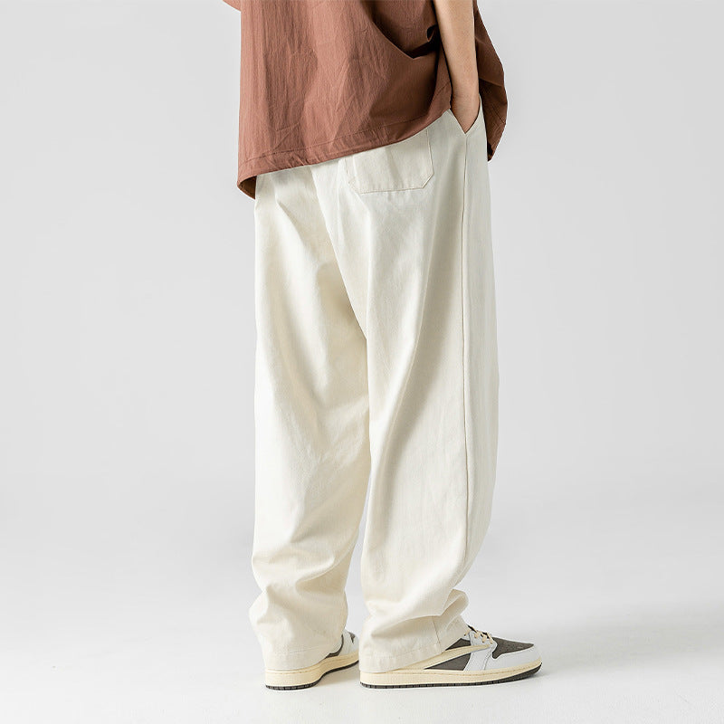 Japanese Style Drape Pure Cotton Casual Pants Men