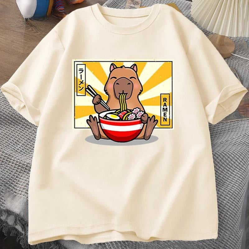 Capybara Cotton Tee - Oversized Graphic Shirt