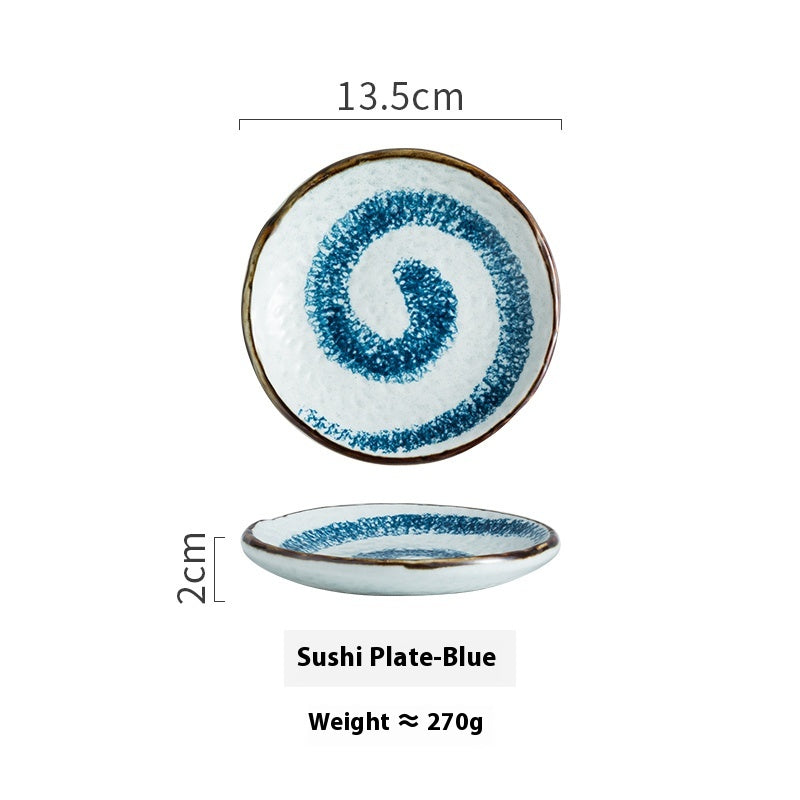 Japanese Style Painted Sushi Dessert Ceramic Plate