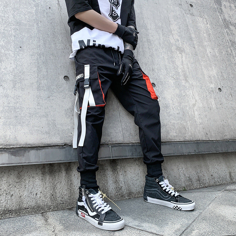 Casual Pants Men's Mechanical Style Japanese Youth Skinny Pants