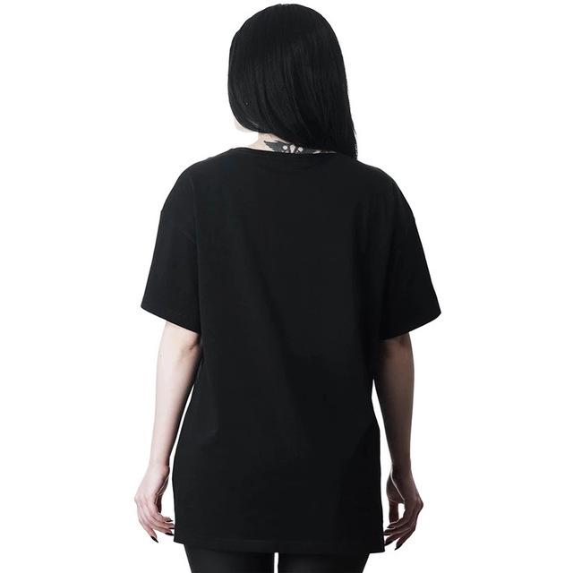 Langes, bedrucktes Oversize-T-Shirt – lockerer Rundhalsausschnitt