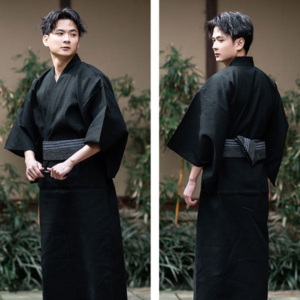 Men's Kimono Samurai Robe Bathrobe Japanese Style