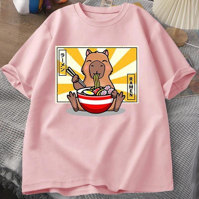 Capybara Cotton Tee - Oversized Graphic Shirt