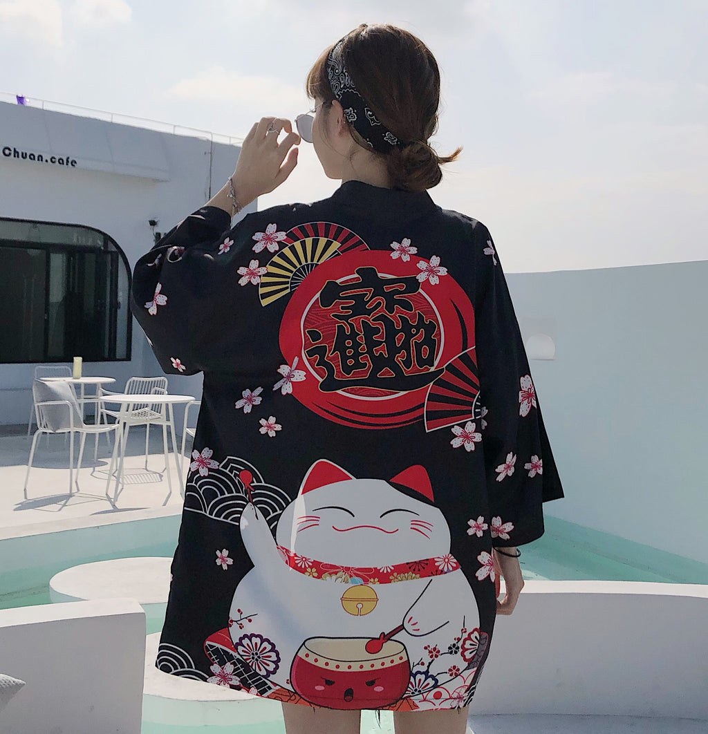 Japanese style cardigan kimono haori coat