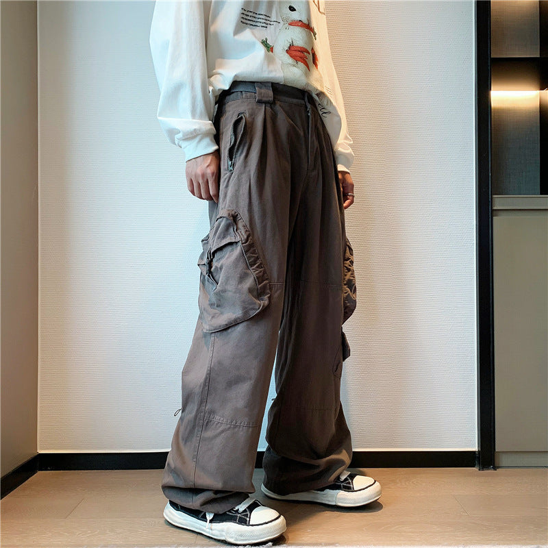 Japanese American Style Retro Wide Leg Overalls