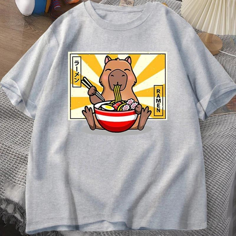 Capybara Cotton Tee - Oversized Graphic Shirt