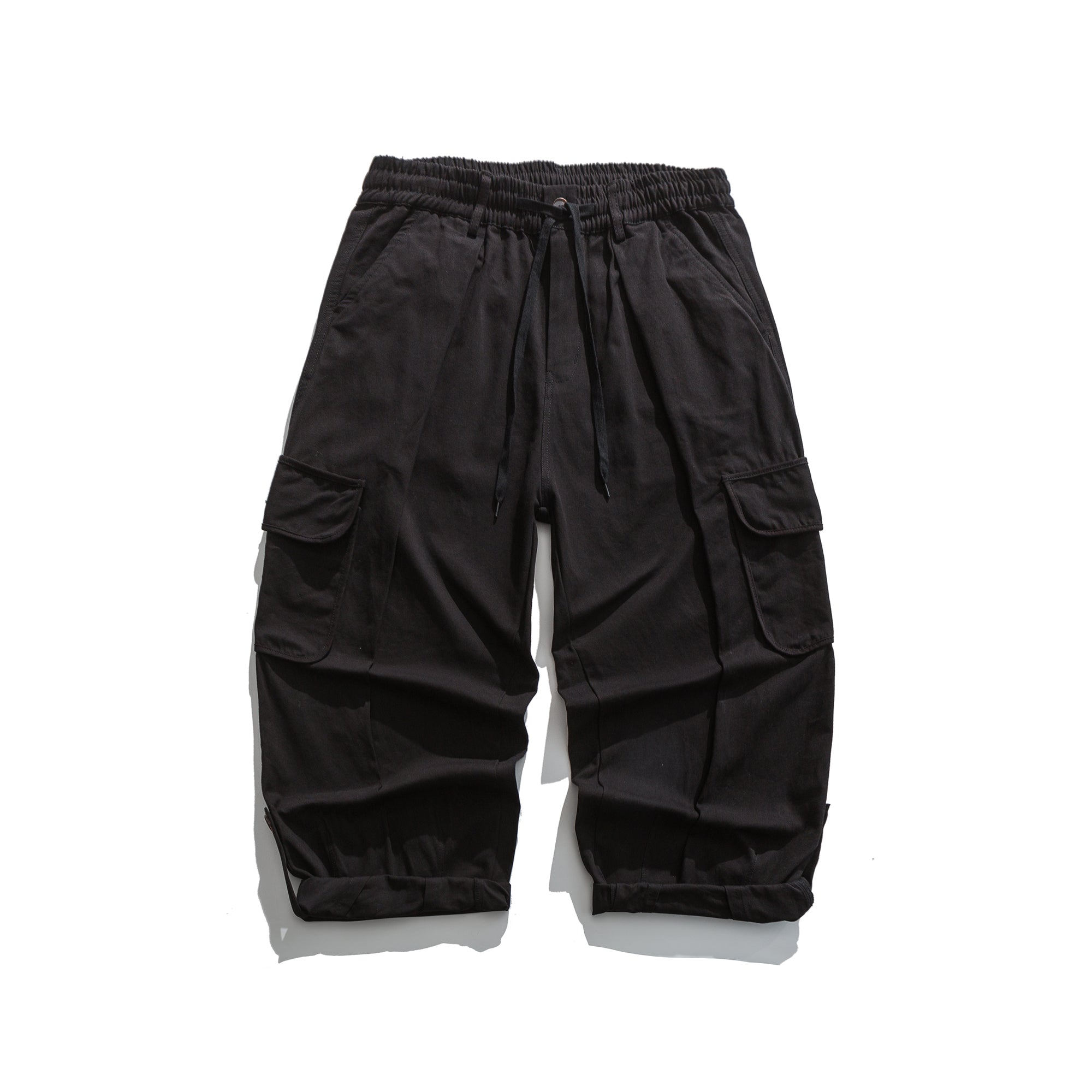 Japanese-style Retro Large Pocket Curling Wide-leg Overalls