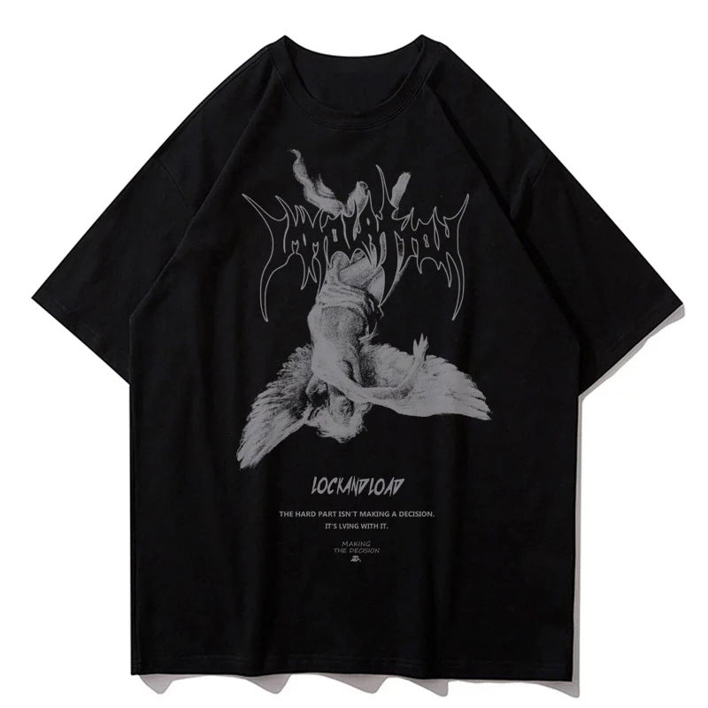 Fallen Angels Art Tee - Oversized Cool Design
