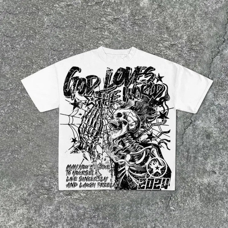 Punk Rock Oversized Tee - Retro Hip-Hop Style