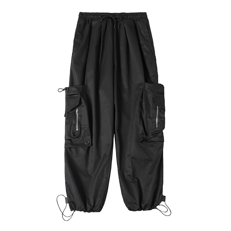 Black Samurai Tie-Pants - Japanese Hip-Hop Style