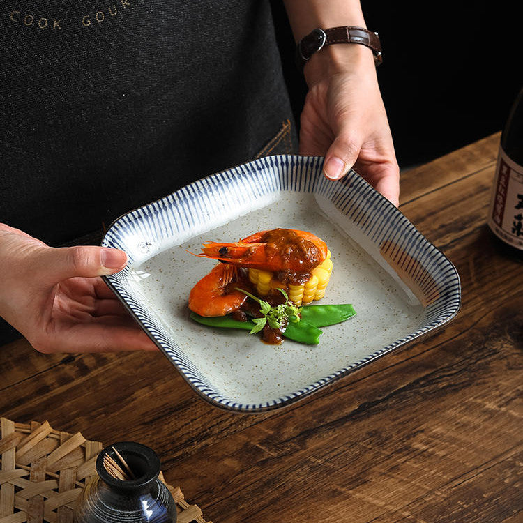 Japanese-style Square Ceramic Creative Dinner Plate